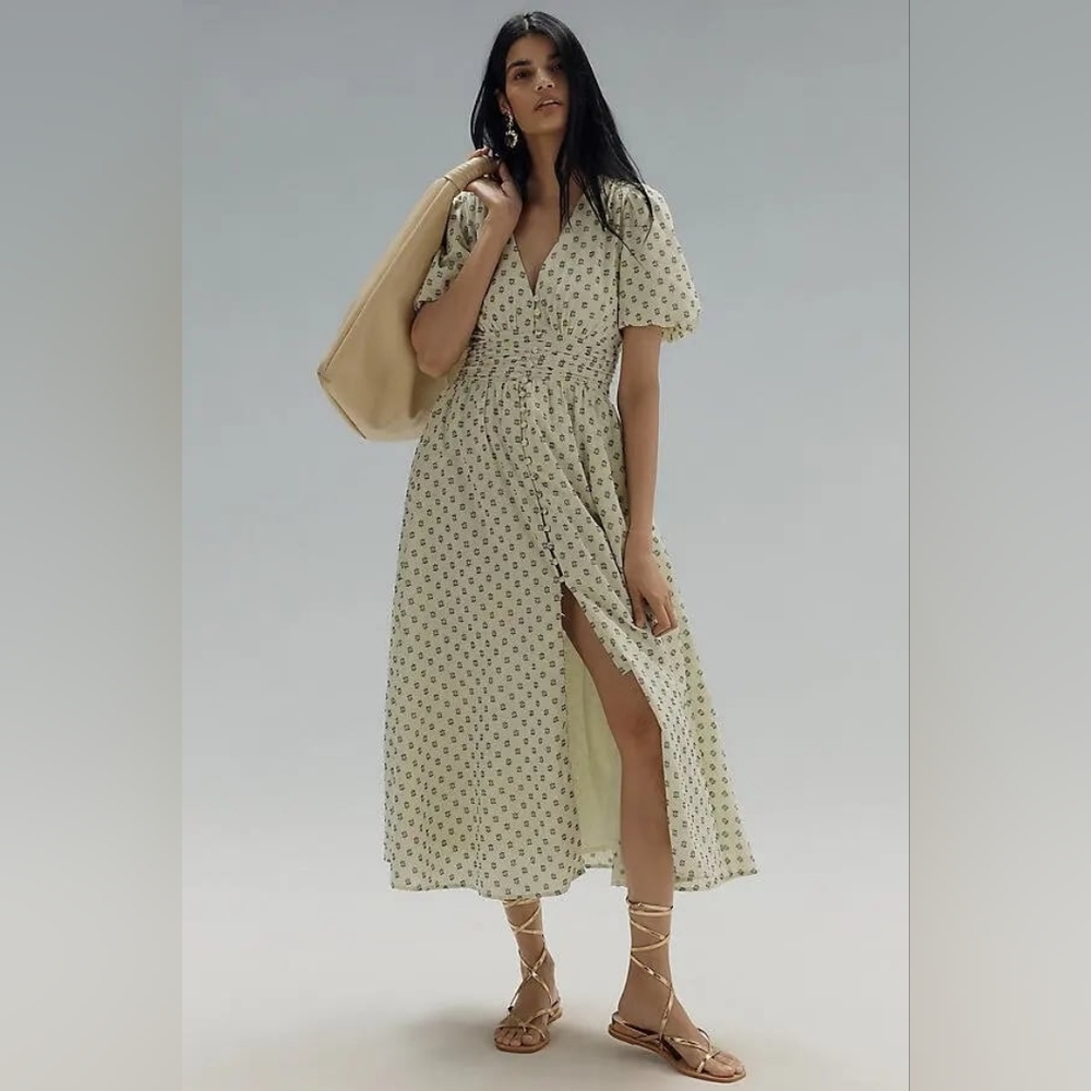 OPEN TO OFFERS NWT Anthropologie Katerina Button-Front Textured Dress Sz Small